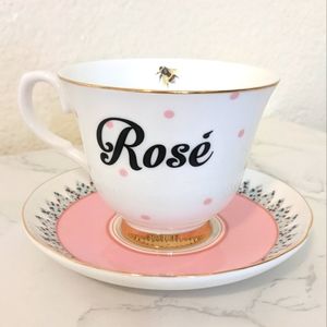 Rosé Tea Cup with Gold Trim